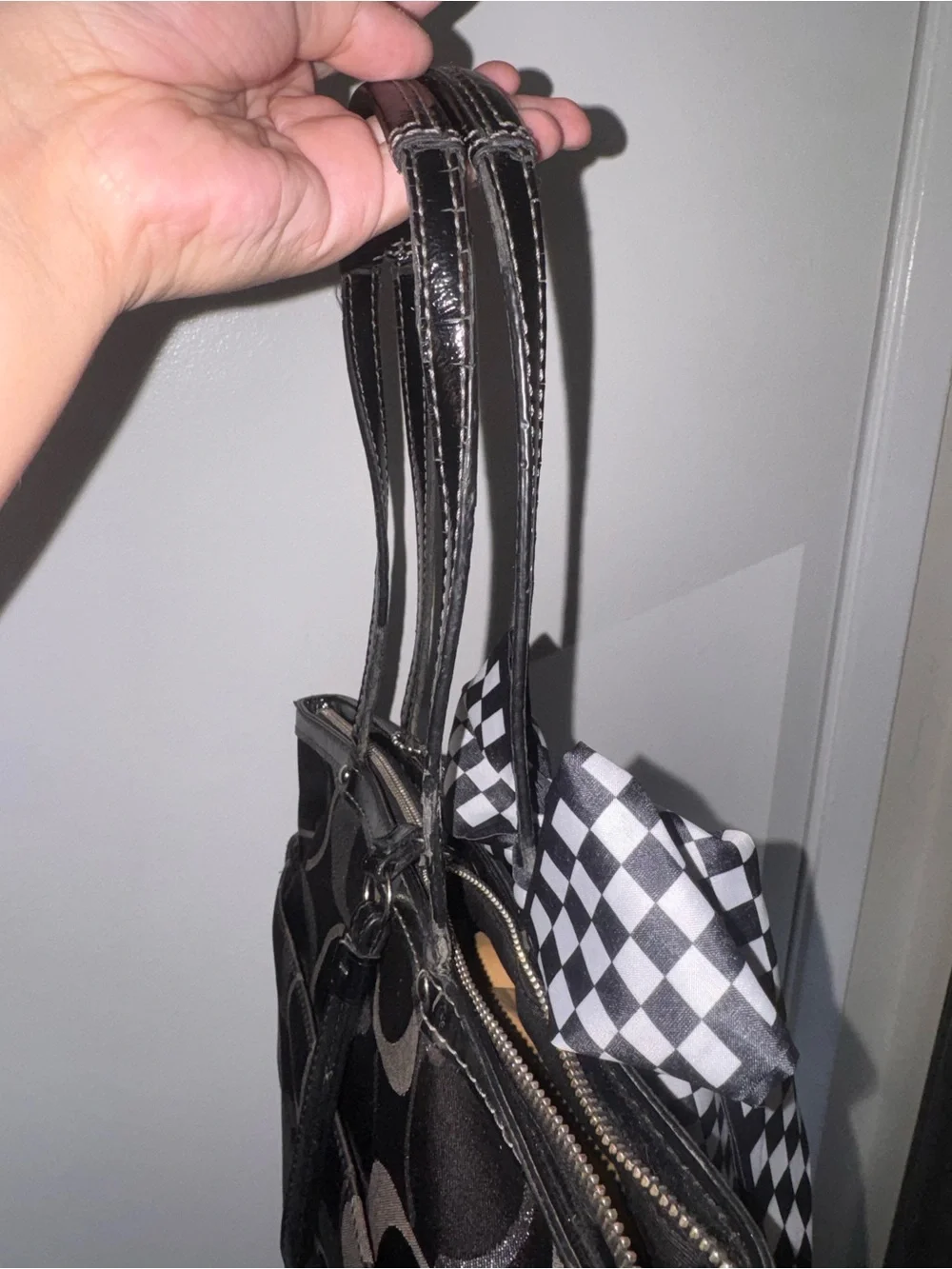 Coach signature monogram tote bag